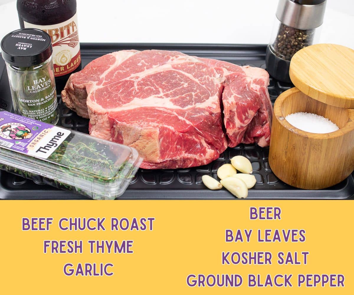 Ingredients for Pulled Beef Sandwichs.