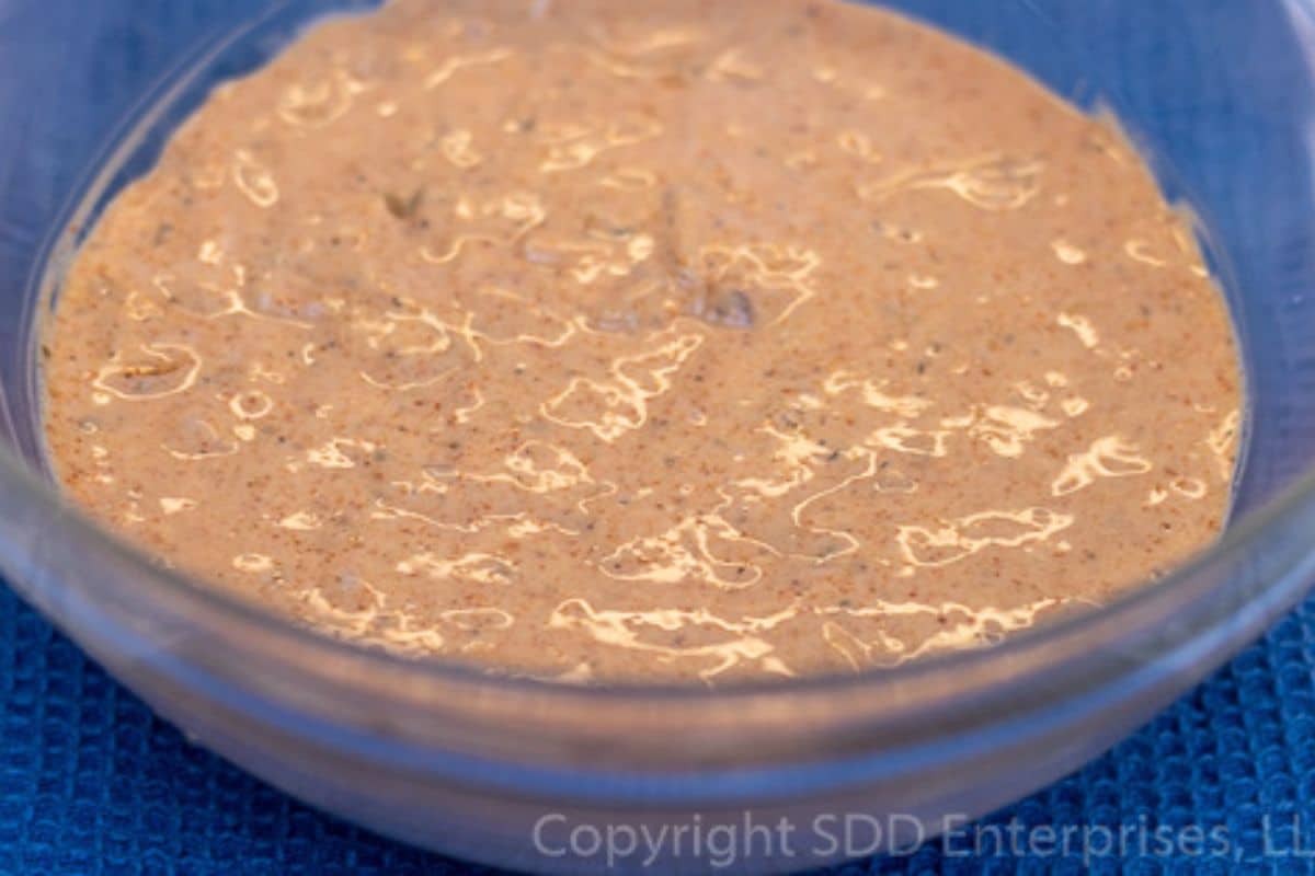 Thousand Island Dressing in a small bowl.