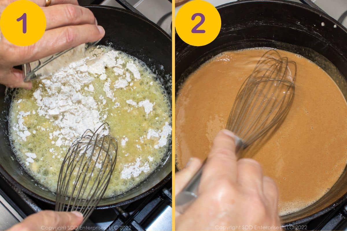 Initial steps of making a roux.