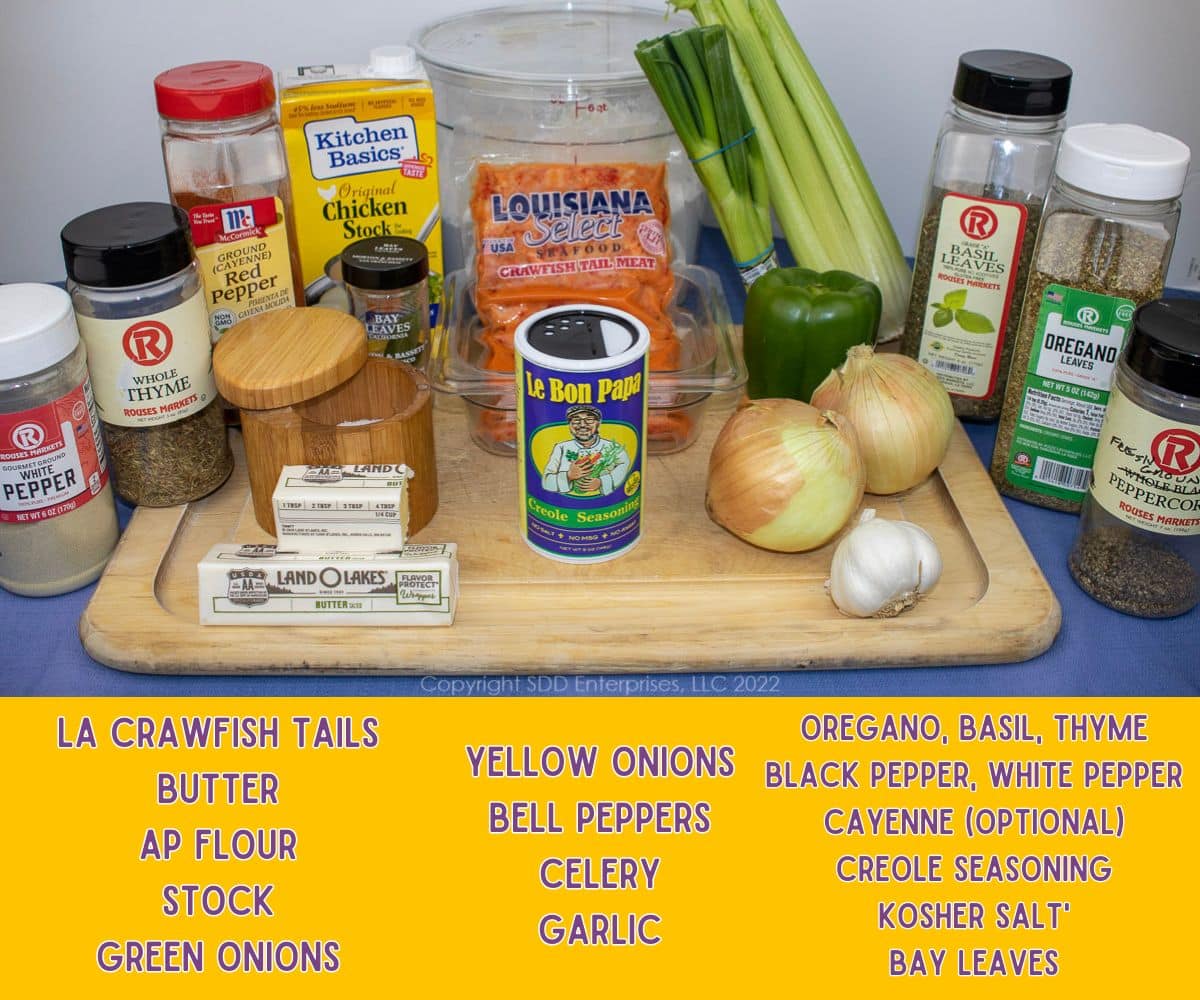 Ingredients for Crawfish Etouffée