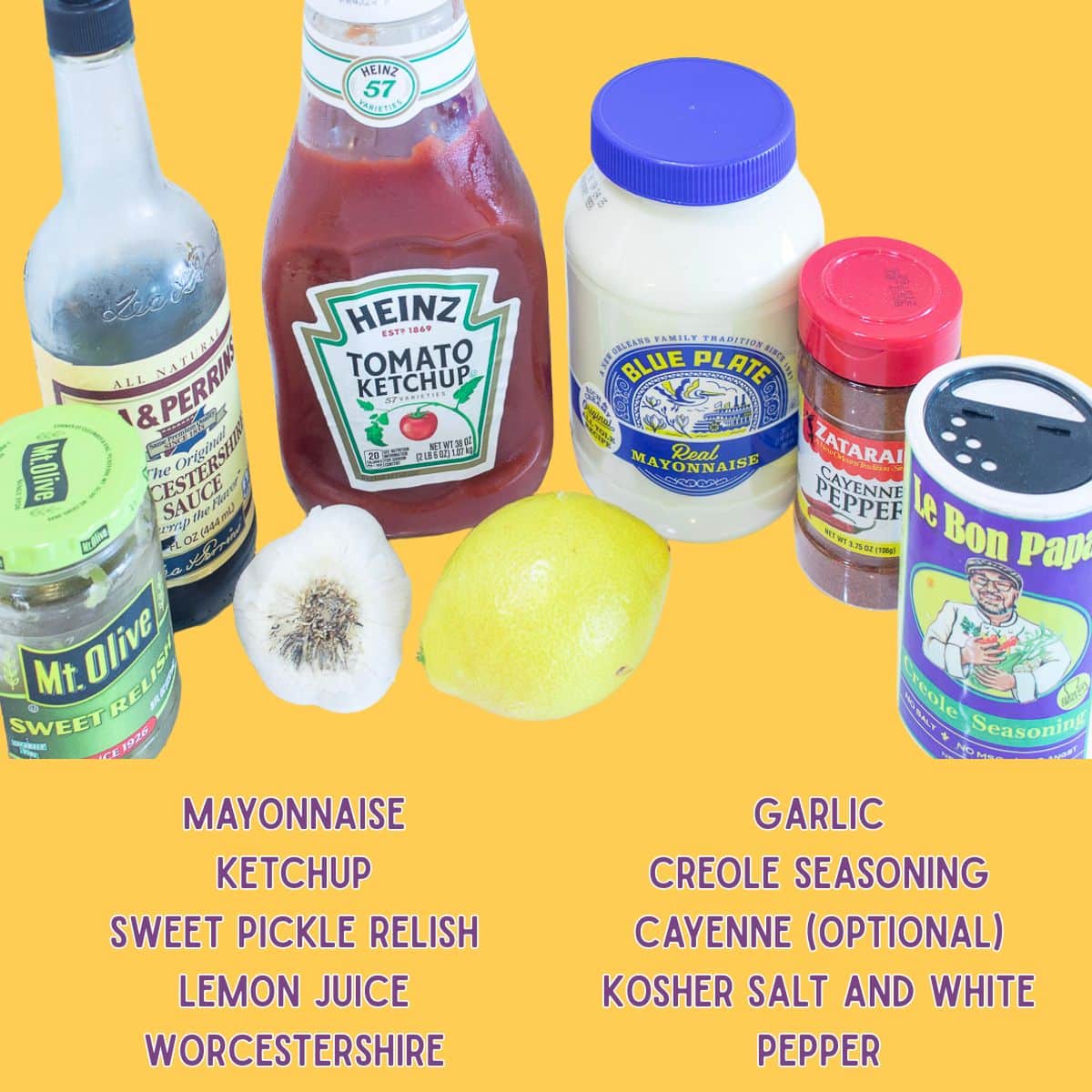 Ingredients for Thousand Island Dressing.