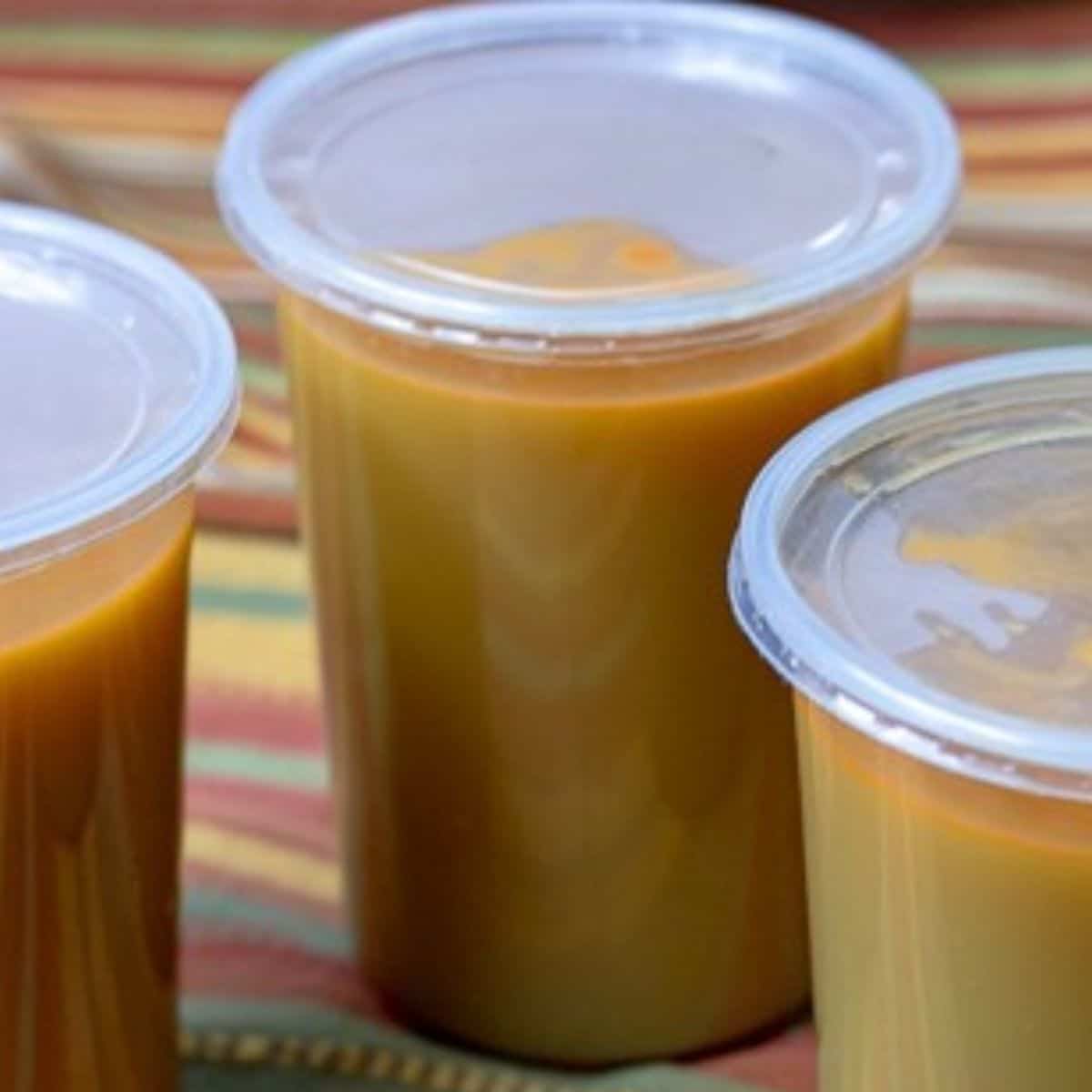 Quart containers of Ham Hock Stock.