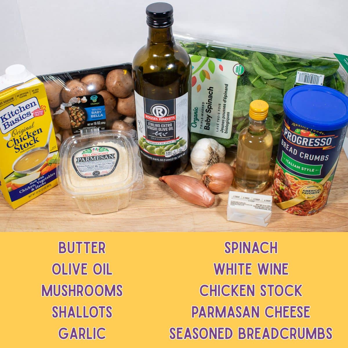 Ingredients for pork tenderloin stuffing.