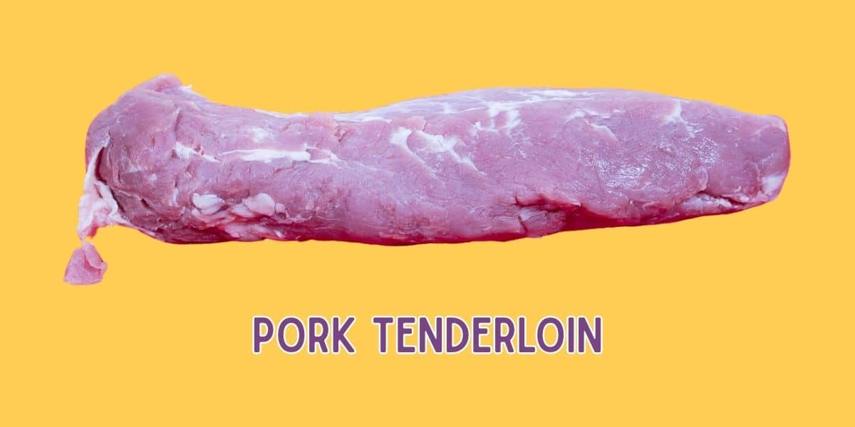 Uncooked pork tenderloin.