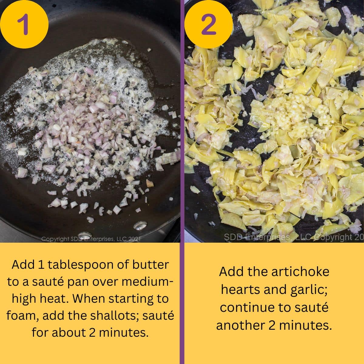 Initial steps to make creamed spinach.