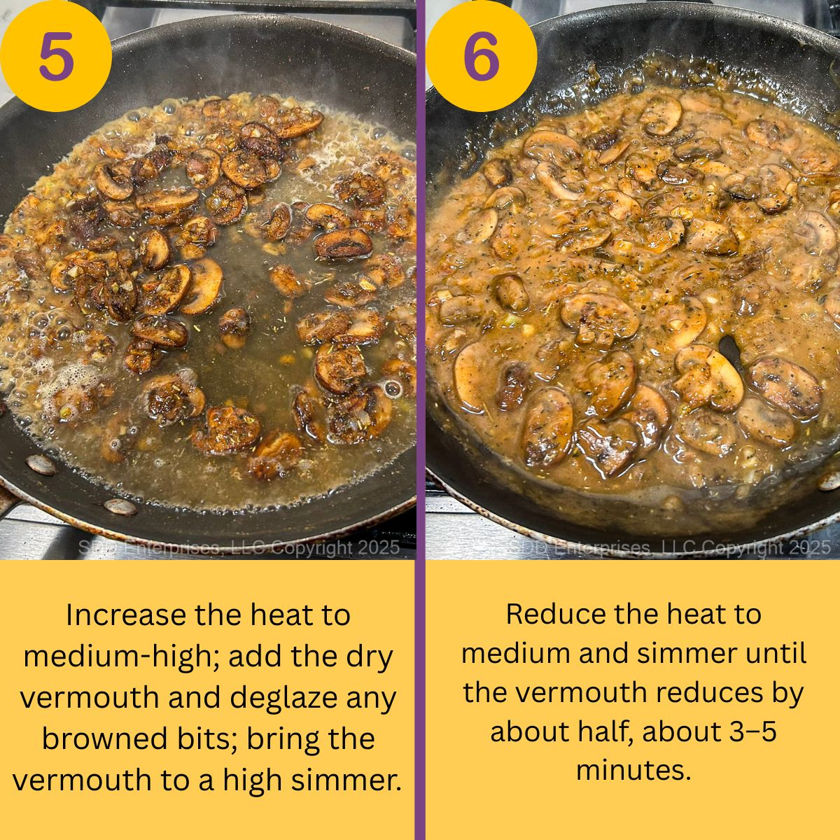 Steps to make mushroom gravy.