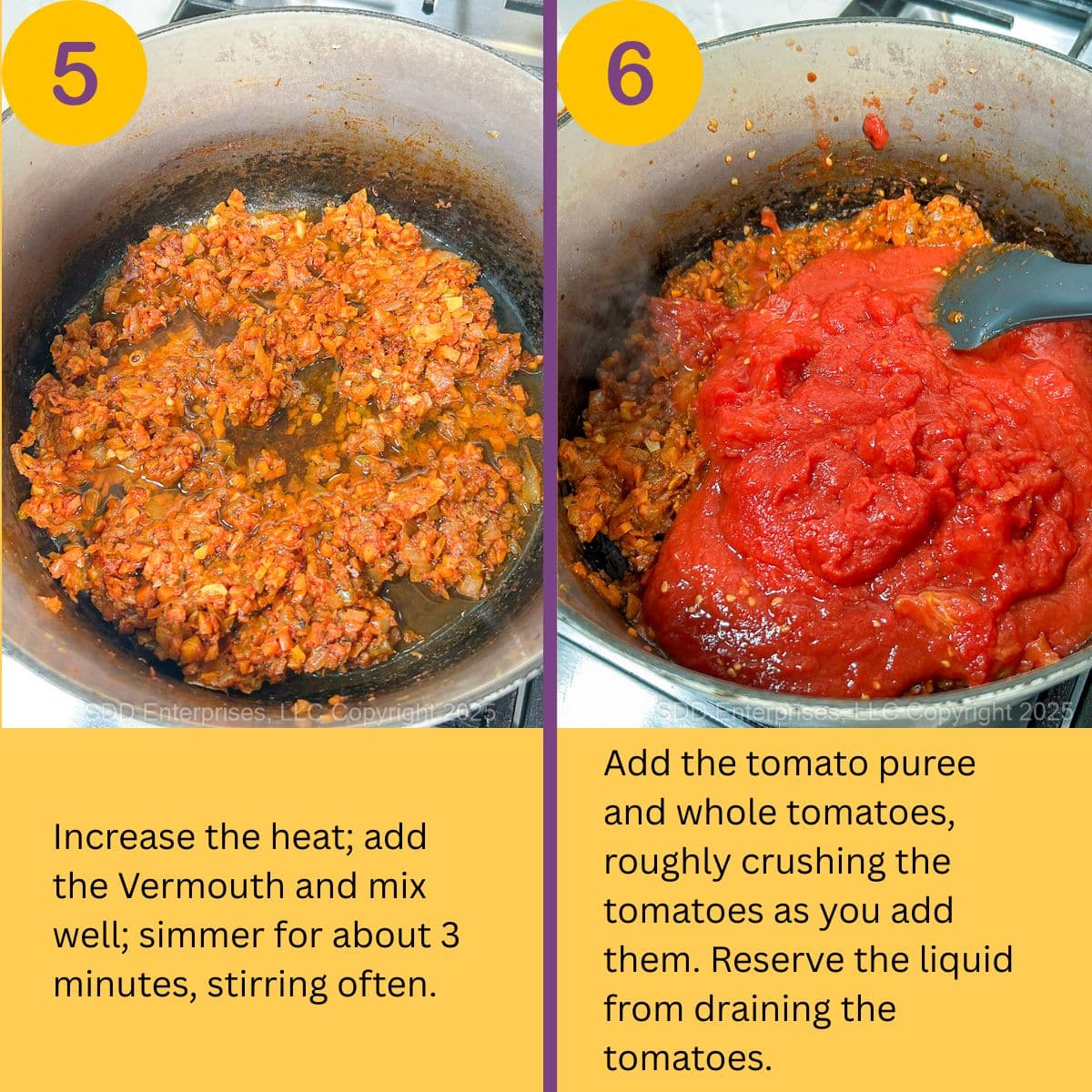 Steps to make tomato soup.