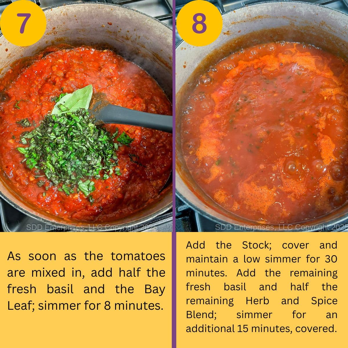 Steps to make tomato soup.