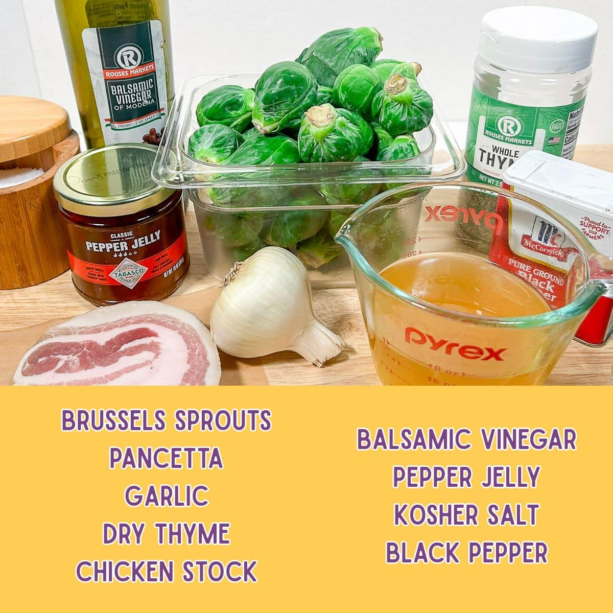 Ingredients for Roasted Brussels Sprouts with Pancetta.