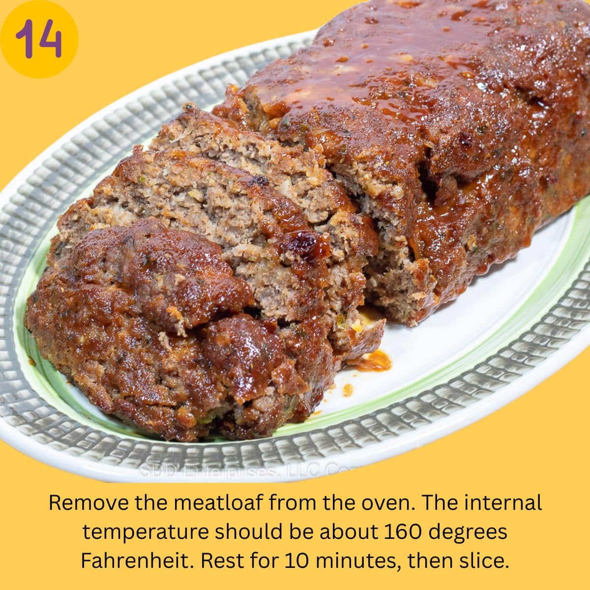 Easy Meatloaf, sliced, on a platter.