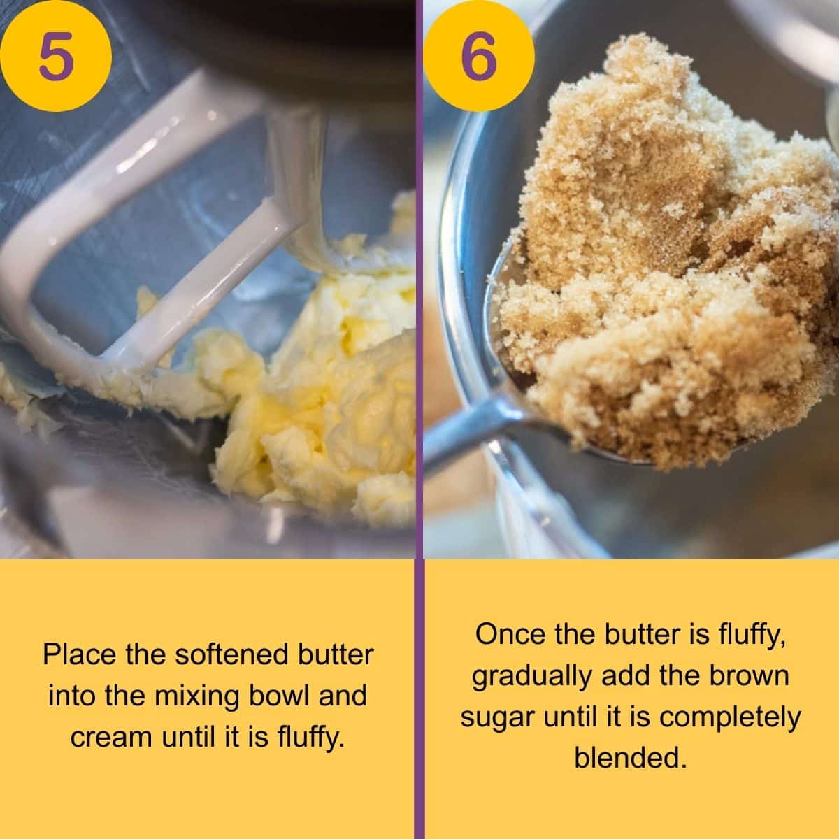 Mixing ingredients for cookie batter.