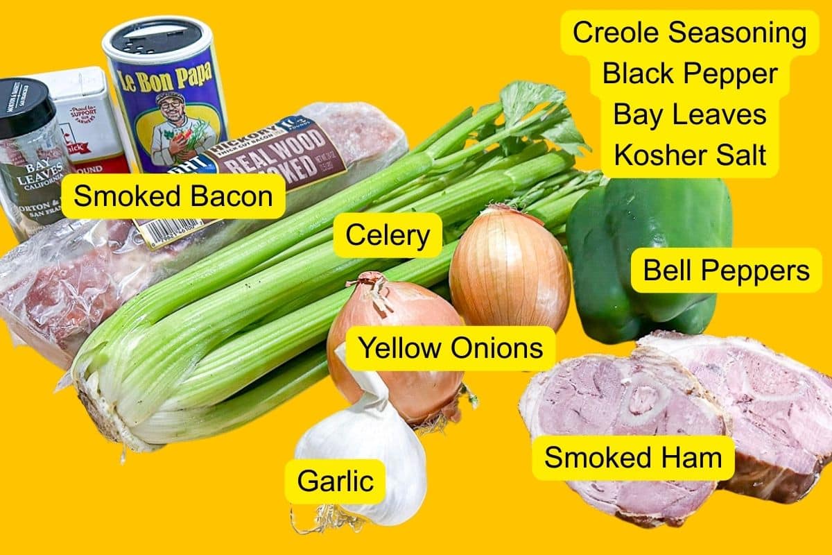 Ingredients for White Beans and Ham.