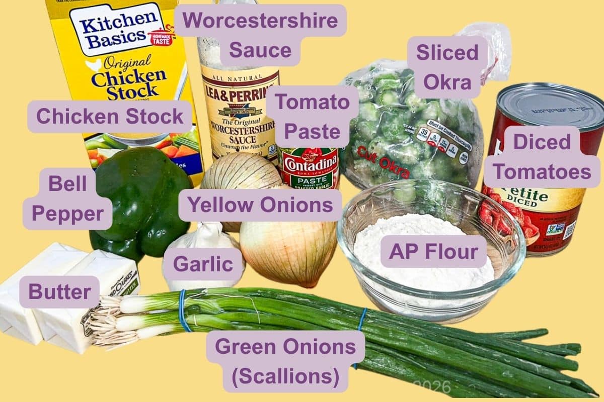 Ingredients for Creole sauce.