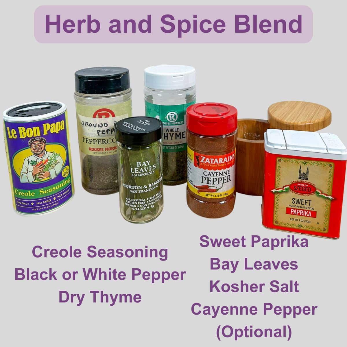 Herbs and Spices needed for Chicken Creole.