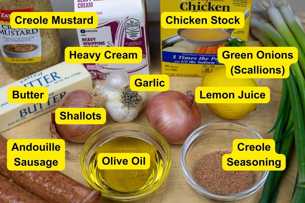 Ingredients for Creole Mustard Sauce.