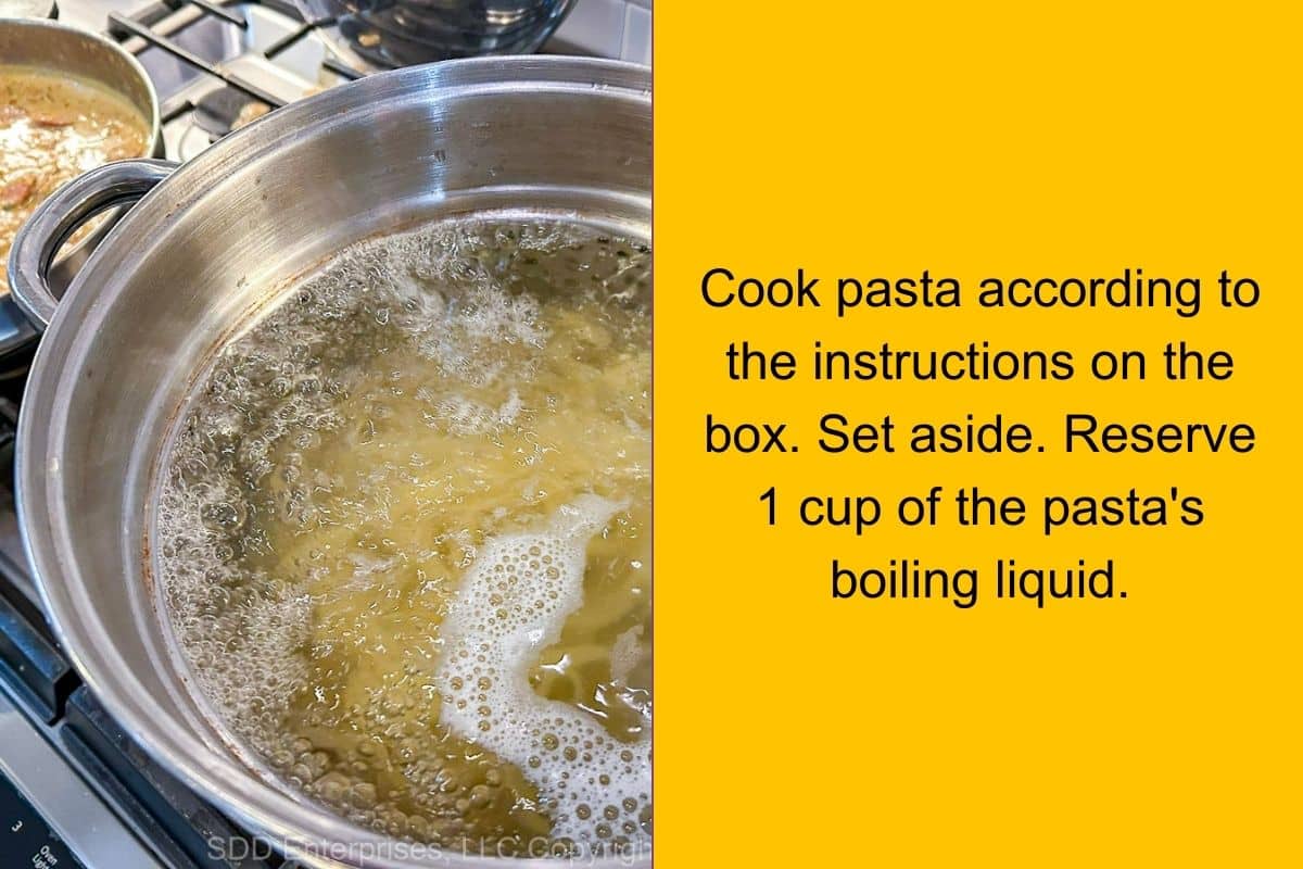 Simple instructions for cooking pasta.