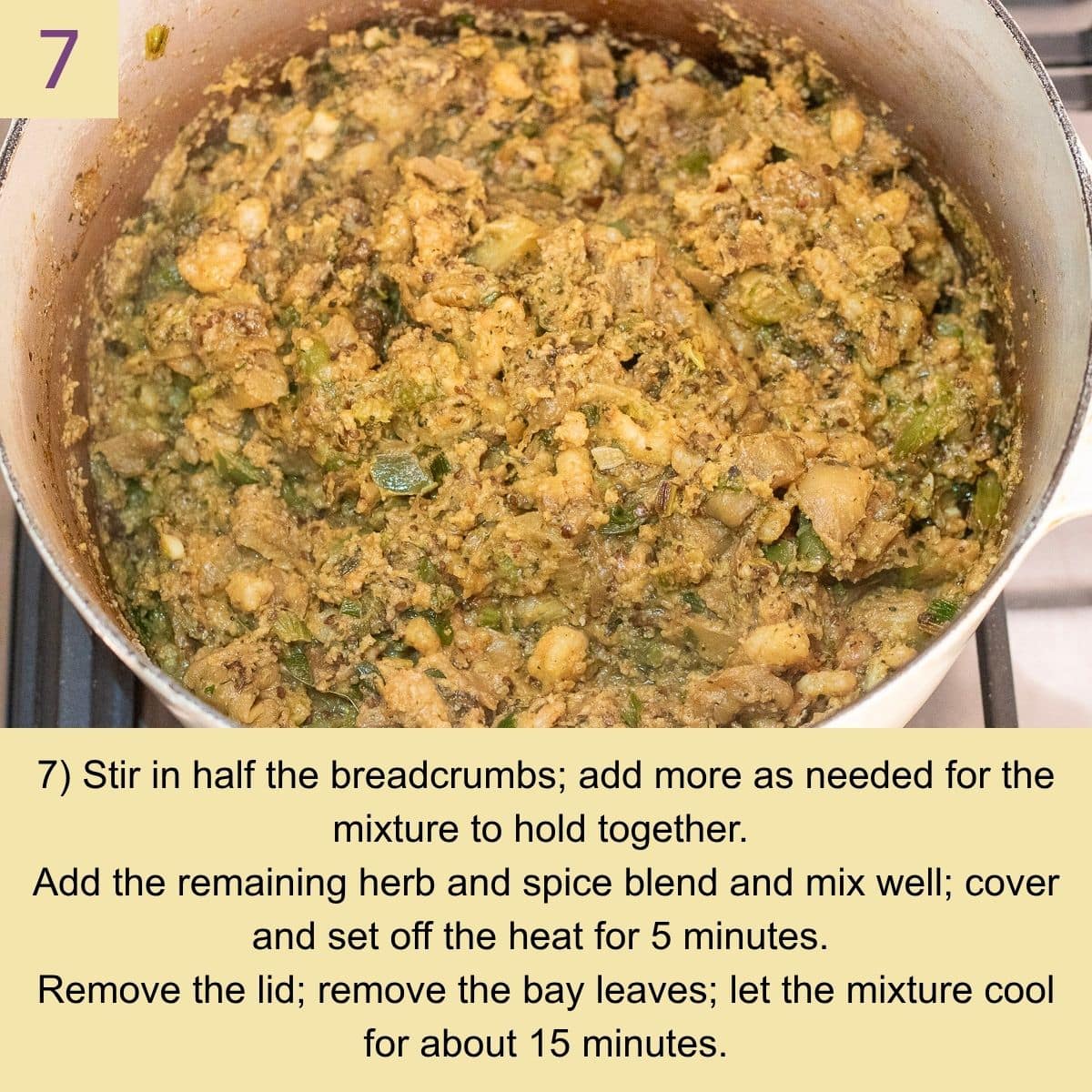 Shrimp added to eggplant mixture and cooking until just pink.