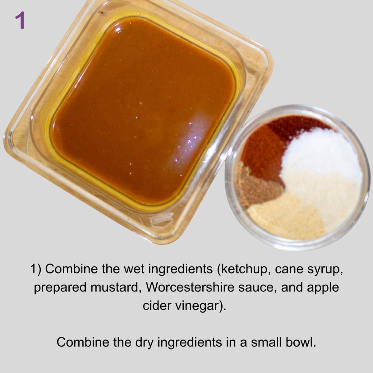 Whisking wet ingredients and seasonings together to make homemade Cajun BBQ Sauce.