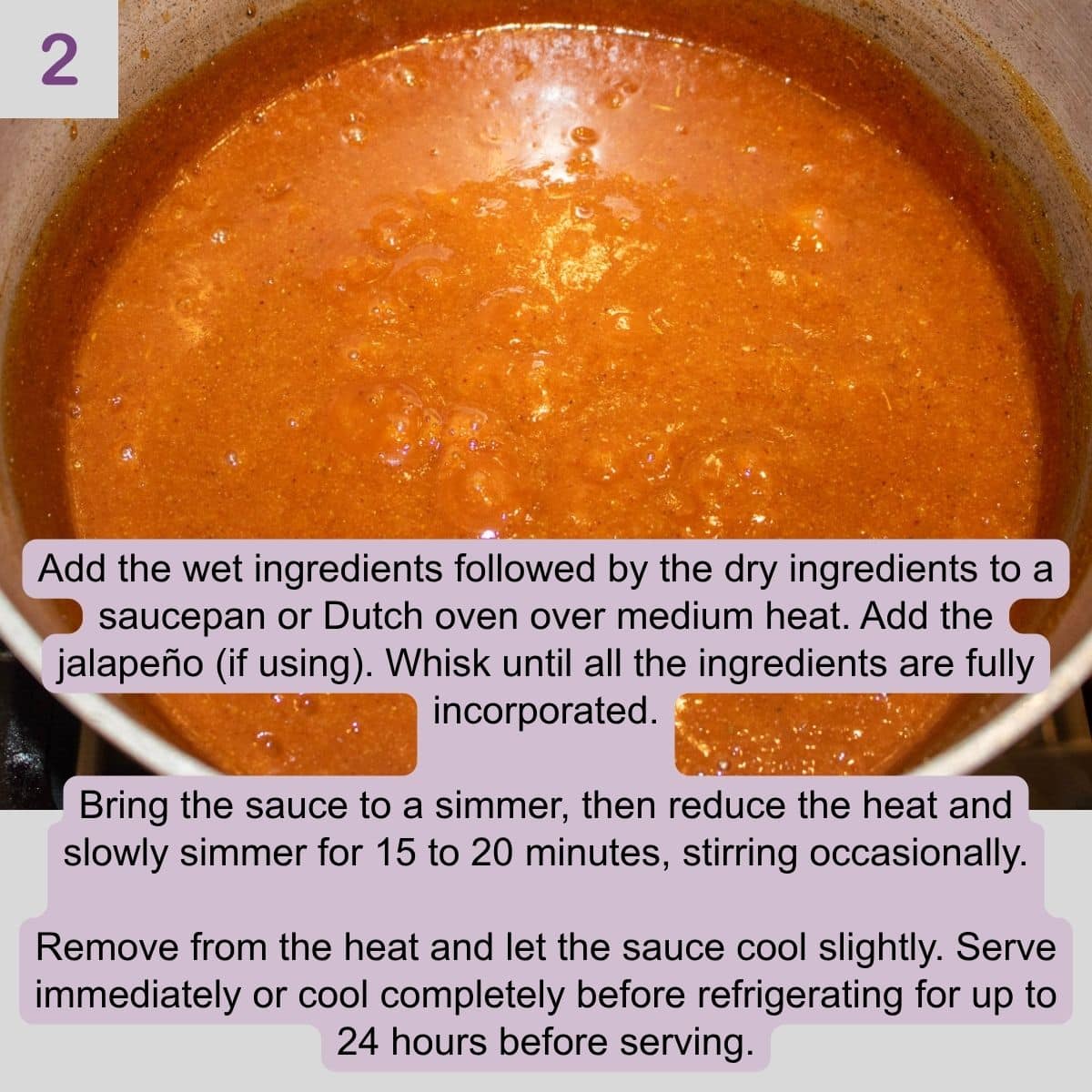 Cajun BBQ Sauce simmering until thickened and glossy.