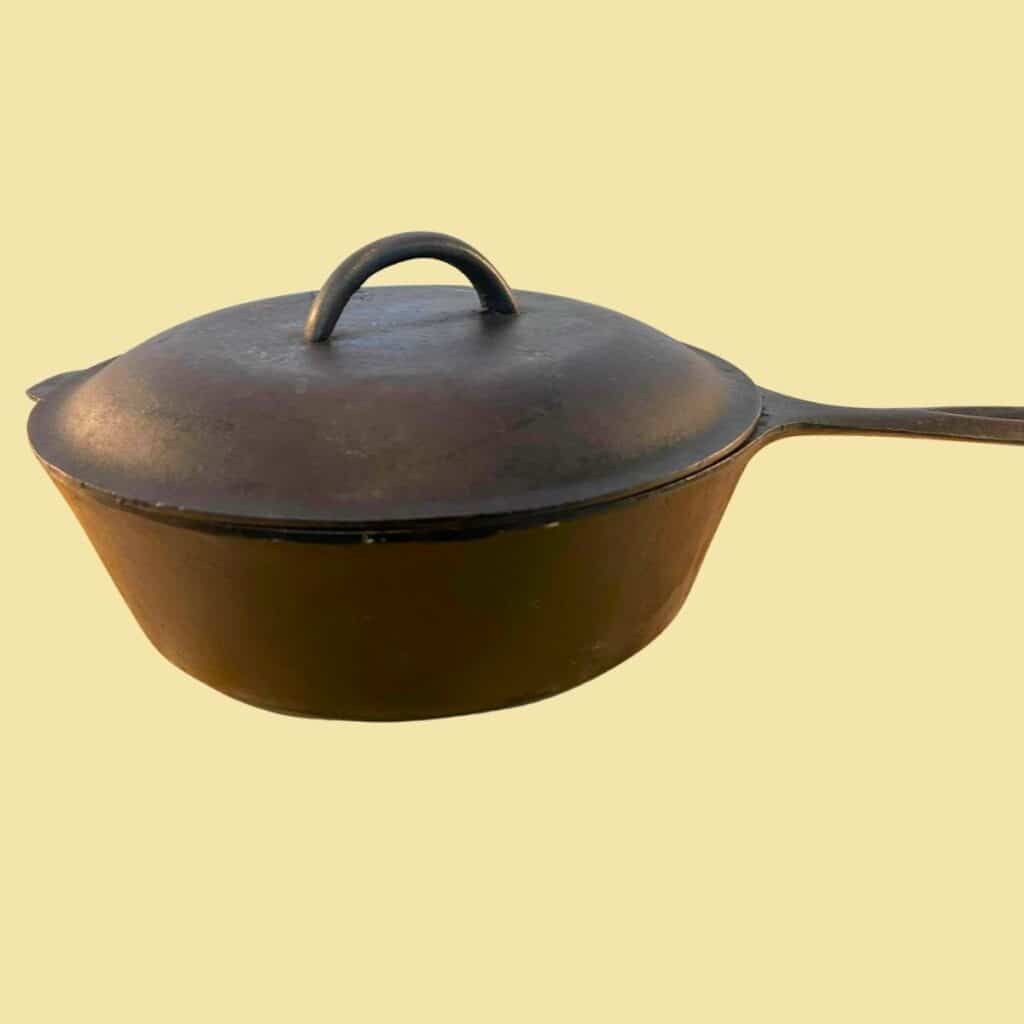 Cast iron Dutch oven.